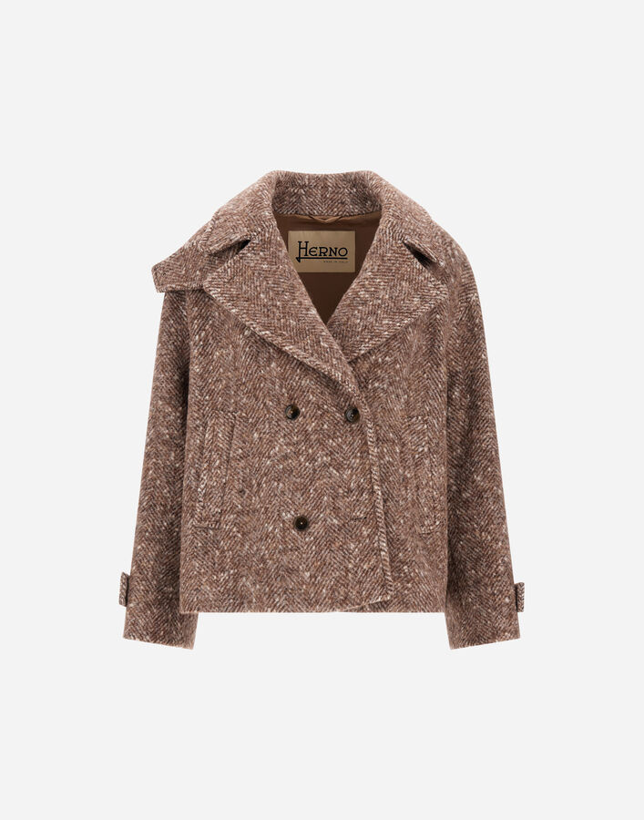 Herno BABY ALPACA AND WOOL-BLEND PEACOAT Dark Chocolate GC000616D335498810