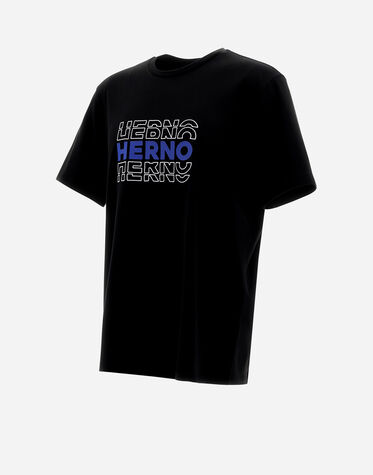メンズ COMPACT JERSEY Tシャツ ブラック | Herno® (ヘルノ)