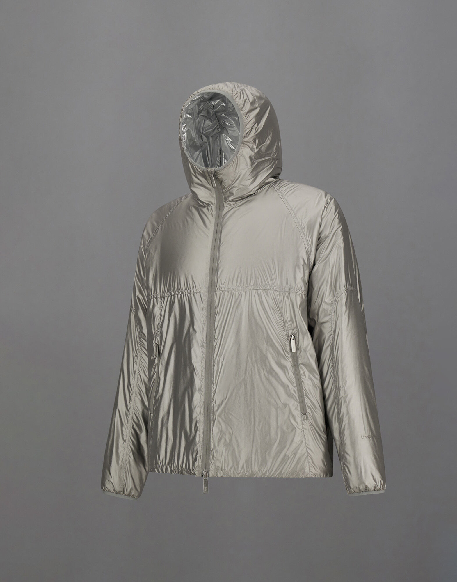 新品✨未使用✨HERNO ヘルノ ラミナー フーデッド ジャケット リネン 撥水 ラミナー メタリックシールド フーデッドジャケット 銀色 | Herno