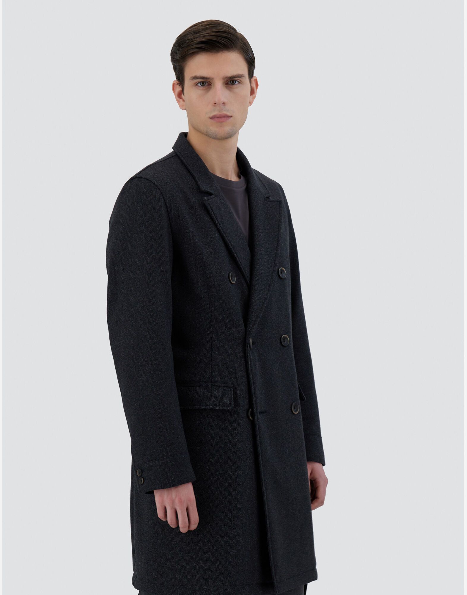 WOOL TWEED COAT in Grey for Men Herno