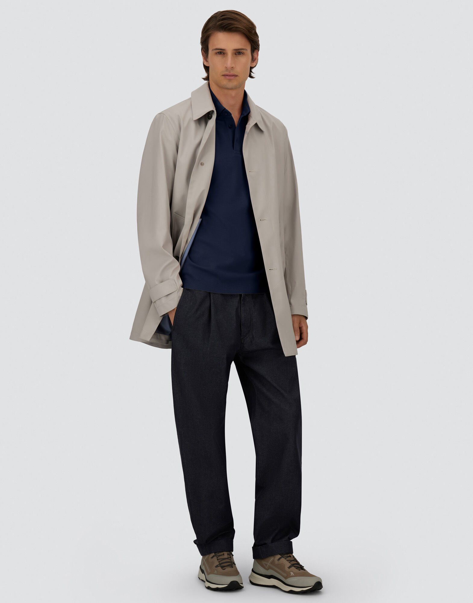 メンズ ジャージーニットエフェクト ポロシャツ ブルー | Herno® (ヘルノ)