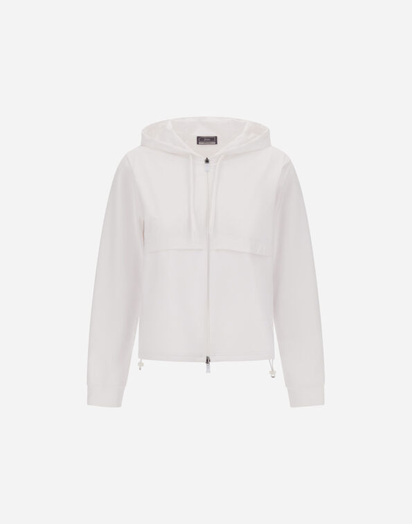 Herno SWEATSHIRT IN DOUBLE FACE INTERLOCK AND NYLON MAESTRO White JC000100D560311000