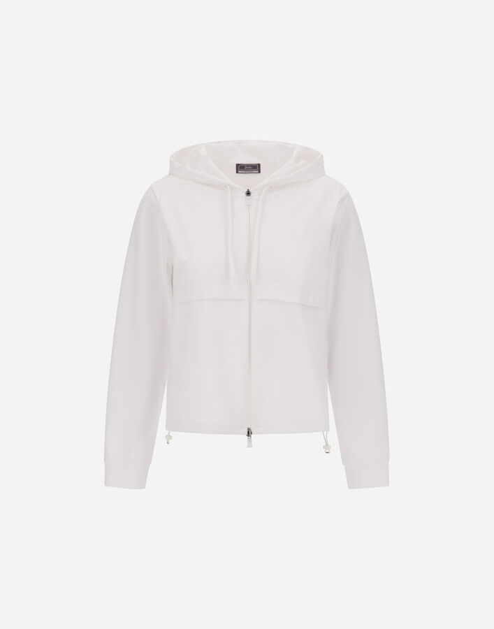 Herno SWEATSHIRT IN DOUBLE FACE INTERLOCK AND NYLON MAESTRO White JC000100D560311000
