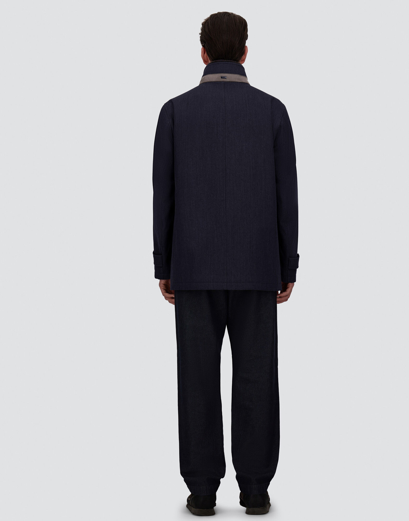 メンズ ファインウール ショートコート ネイビーブルー | Herno® (ヘルノ)