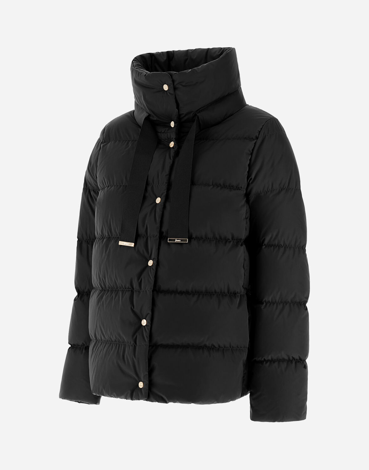 Herno Shiny Satin Down Jacket In Black
