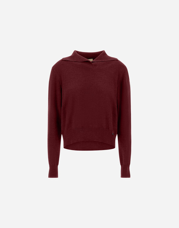 Herno STOCKING STITCH WOOL JUMPER Bordeaux MPL00006D701496905