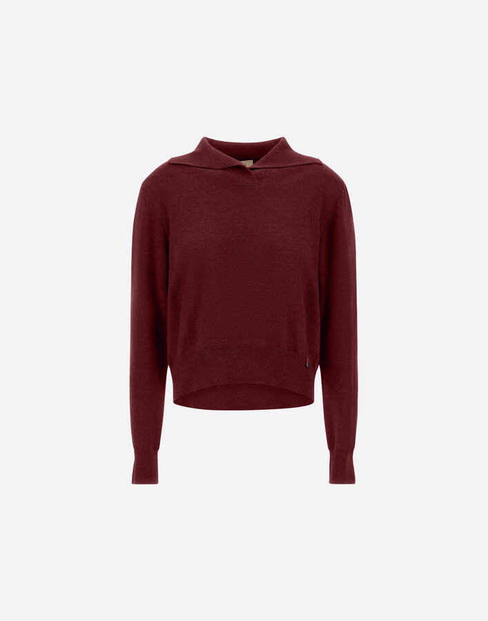 Herno STOCKING STITCH WOOL JUMPER Bordeaux MPL00006D701496905