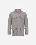 Herno RESORT FIELD JACKET IN MELANGE SUEDE EFFECT Light Grey FI00020UR12729S9406