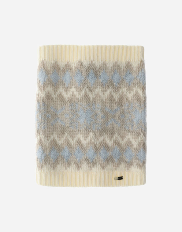 Herno MOHAIR NECK WARMER WITH NORWEGIAN PATTERN Milk White COL00013D703831010