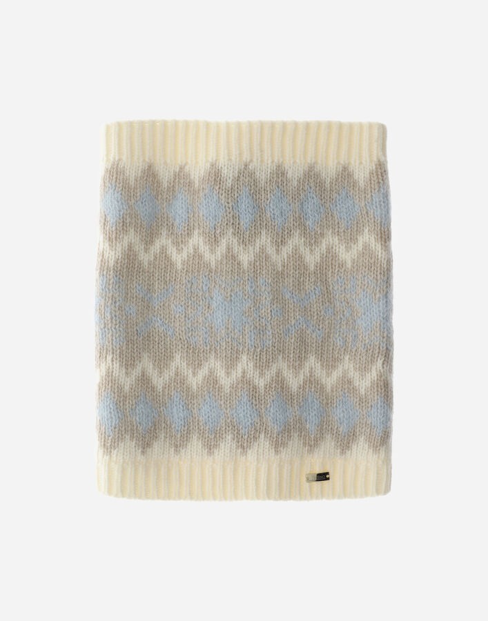 Herno MOHAIR NECK WARMER WITH NORWEGIAN PATTERN Milk White COL00013D703831010