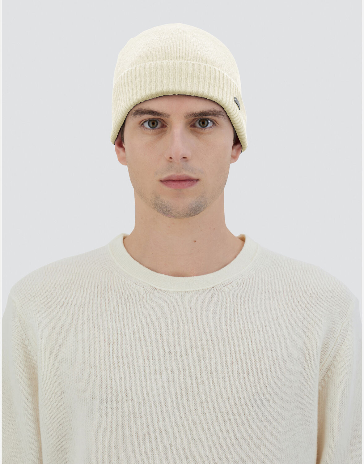 Herno インフィニティ ベーシック ニットキャップ In Cream