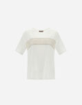 Herno RESORT SUPERFINE COTTON STRETCH T-SHIRT WITH SEQUIN DETAIL White JG001DR520031000