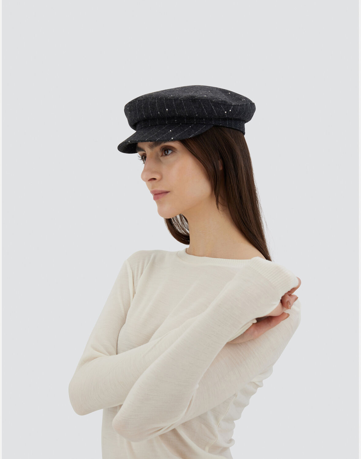 HERNO HAT IN TWINKLE PINSTRIPED 