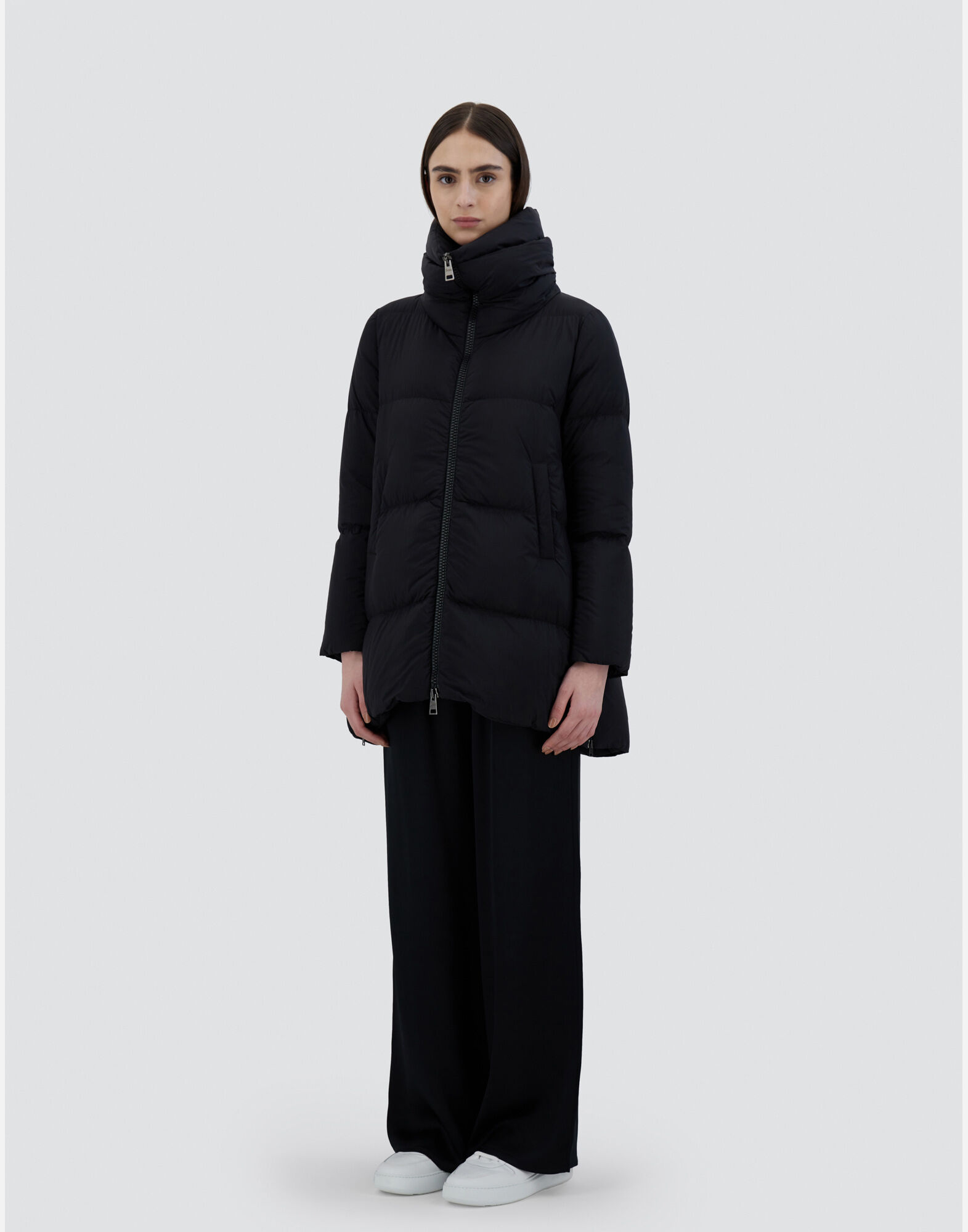 HERNO コート　40 レディース エコアージュ Aシェイプ コート ブラック | Herno