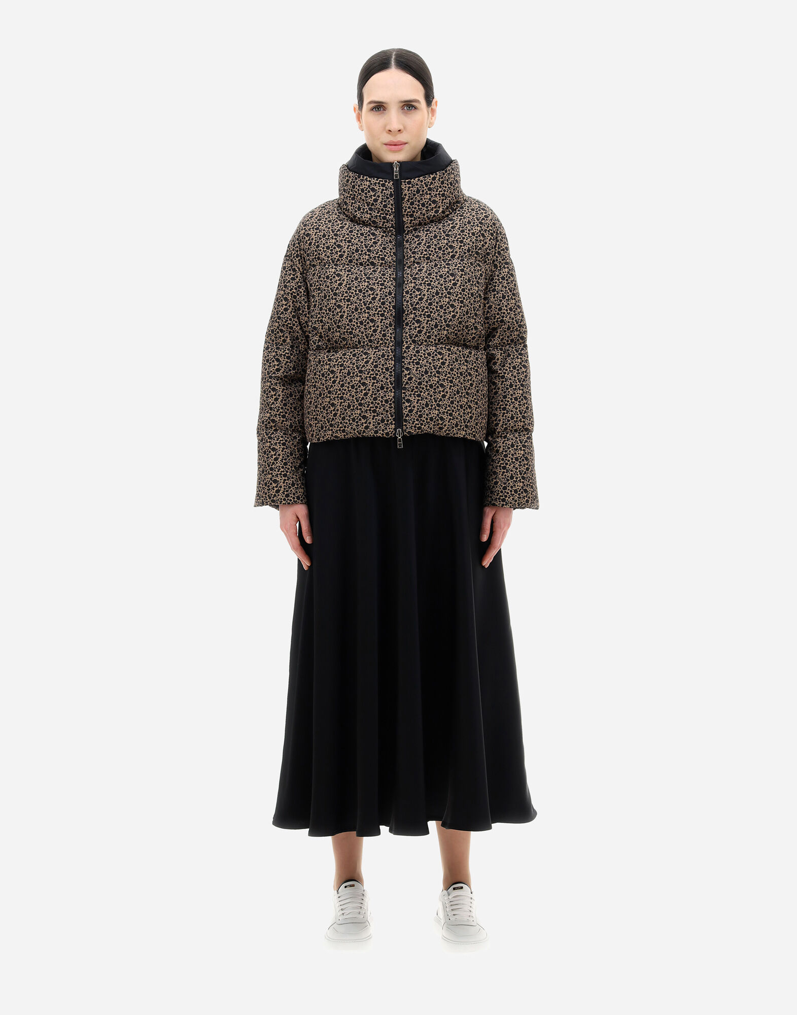 レディース NALA & NYLON CHAMONIX リバーシブル ボンバージャケット ブラック/グレージュ | Herno® (ヘルノ)