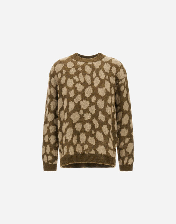 Herno ALPACA JACQUARD JUMPER WITH ANIMAL PRINT Military MG000250D702087740