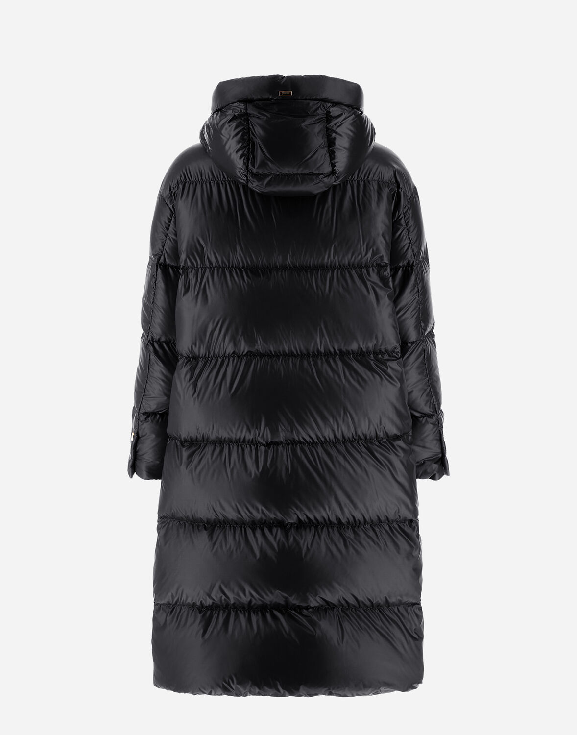 Herno Women Long Down Jacket With Hood In Black