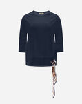 Herno T-SHIRT IN SUPERFINE COTTON STRETCH WITH BUBBLE SCARF Navy Blue JG000189D520039200