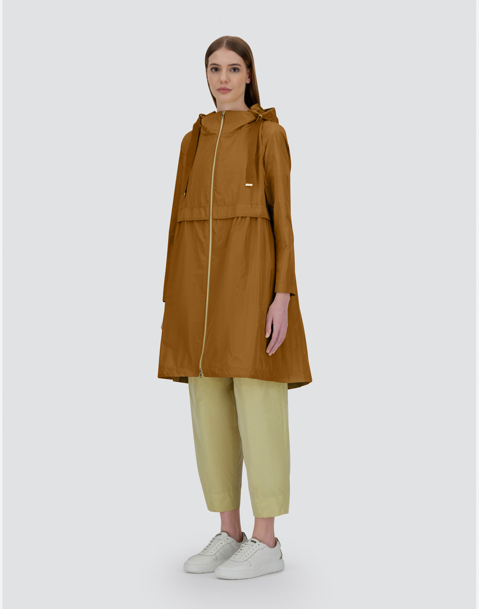 NEW TECHNO TAFFETA LONG PARKA in Camel for Women | Herno®