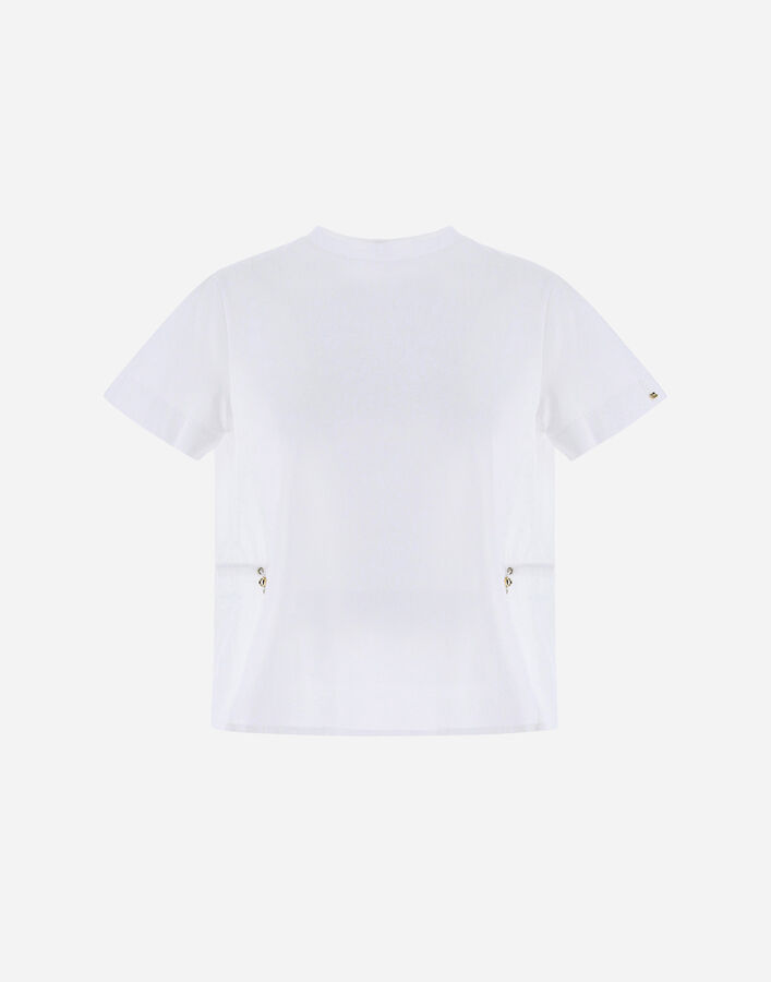 Herno T-SHIRT IN CHIC COTTON JERSEY AND NEW TECHNO TAFFETA White JG000224D520061000