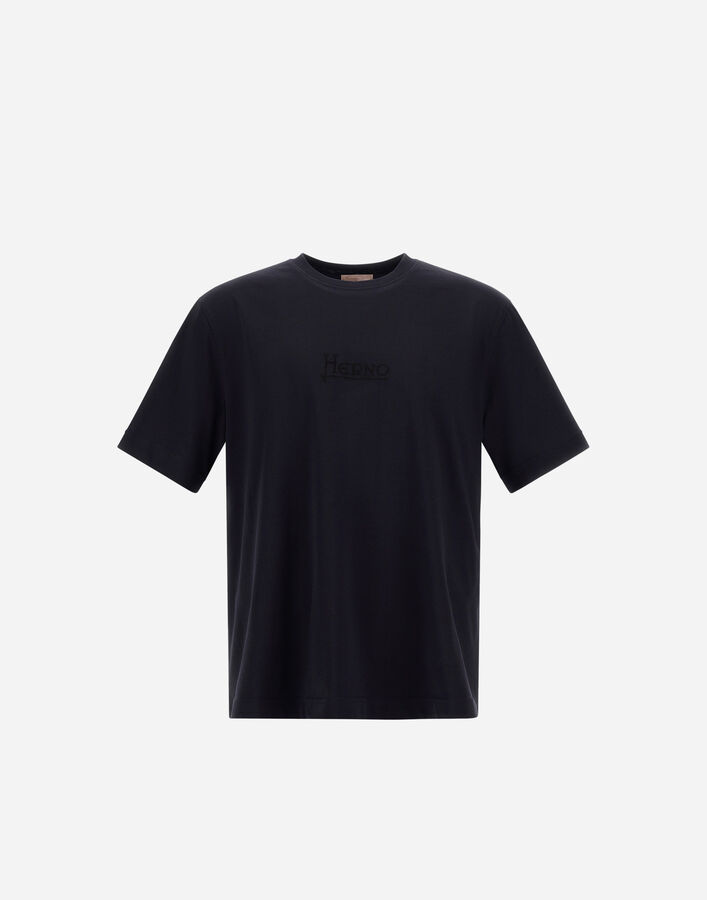 Herno RESORT T-SHIRT IN PURE COTTON JERSEY Navy Blue JG00045UR521089200