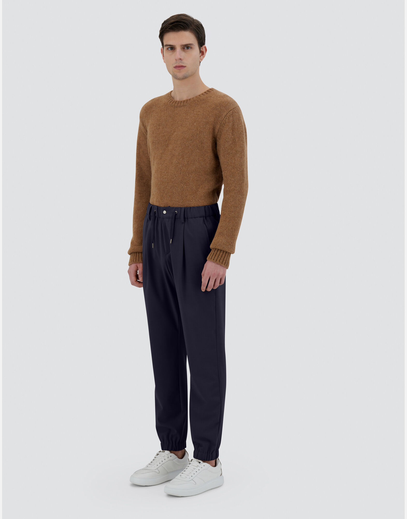 PANTALON EN CREPE FLUID en Bleu marine pour homme Herno