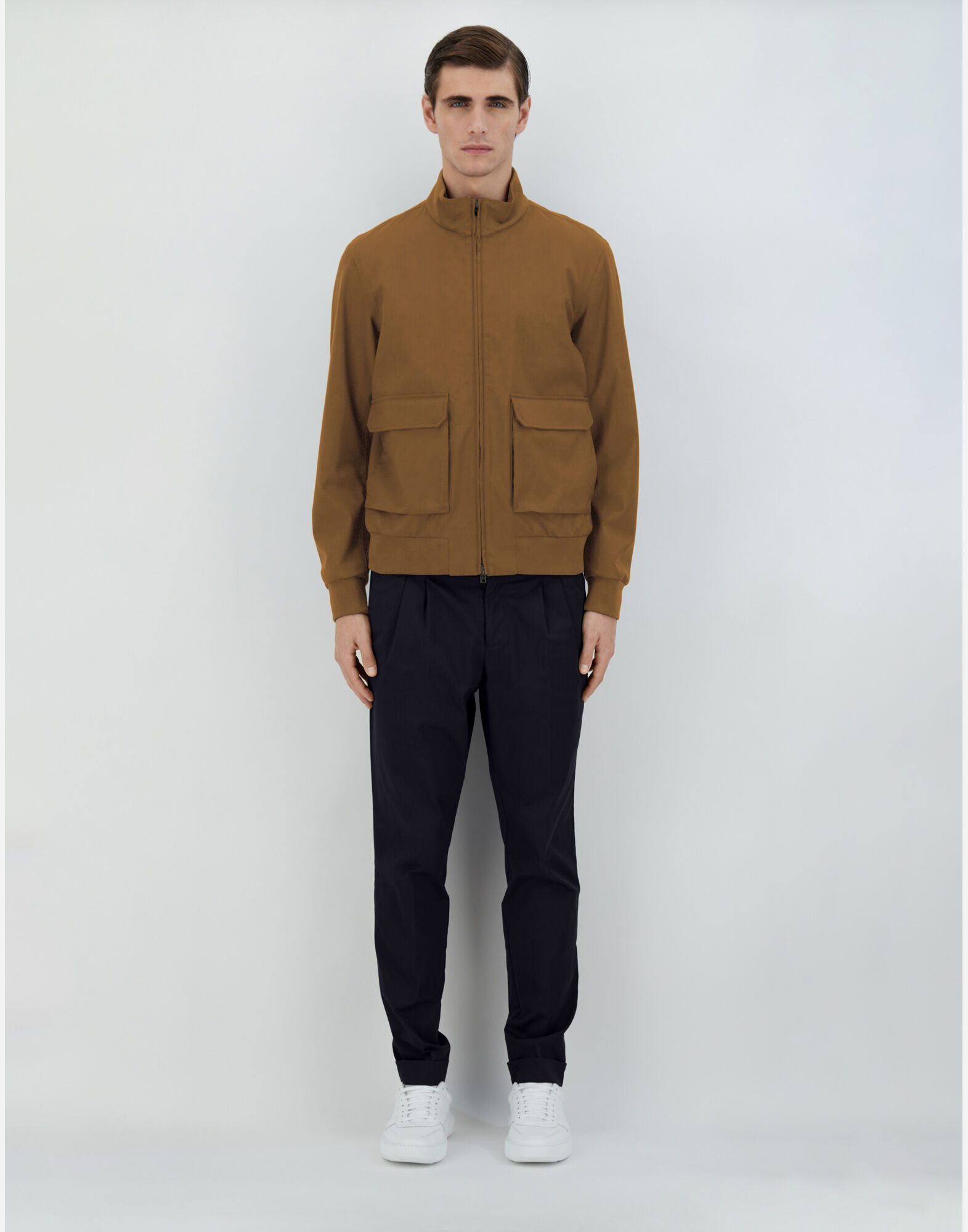 LAYERS WOOL STORM BOMBER JACKET in Burnt for Men | Herno®