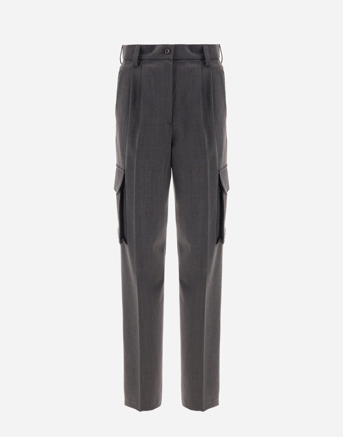 Herno Cargo Trousers In Soft Wool In Iron