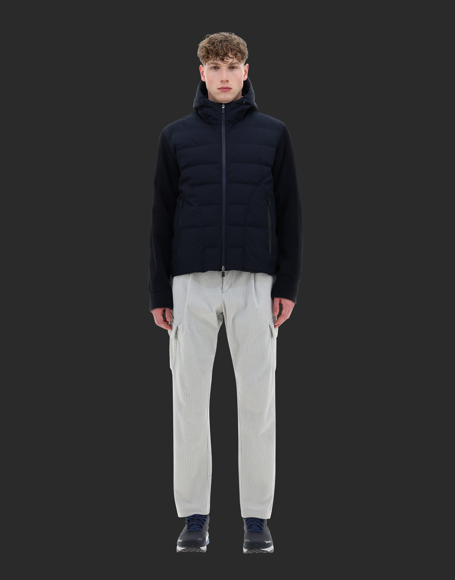 LAMINAR CARDIGAN IN TECHNO FLEECE en Dark Blue pour homme Herno