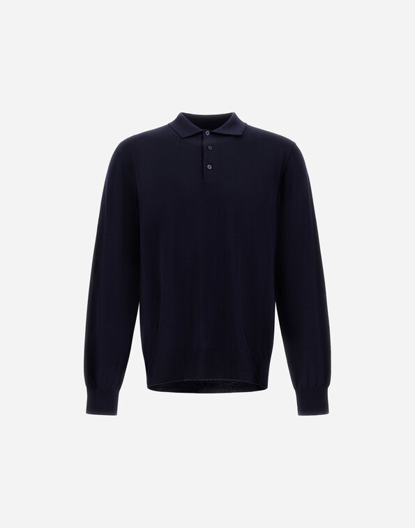 Herno MERINO WOOL POLO SHIRT Dark Blue MPL00021U703719290