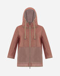 Herno REVERSIBLE ORGANZA MONOGRAM HOODED CAPE Sand GI000162D12432P2000