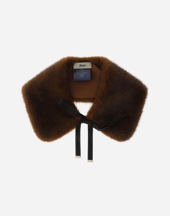 Herno MINK-EFFECT FUR-TOUCH SCARF Dark Brown COL00010D127398800