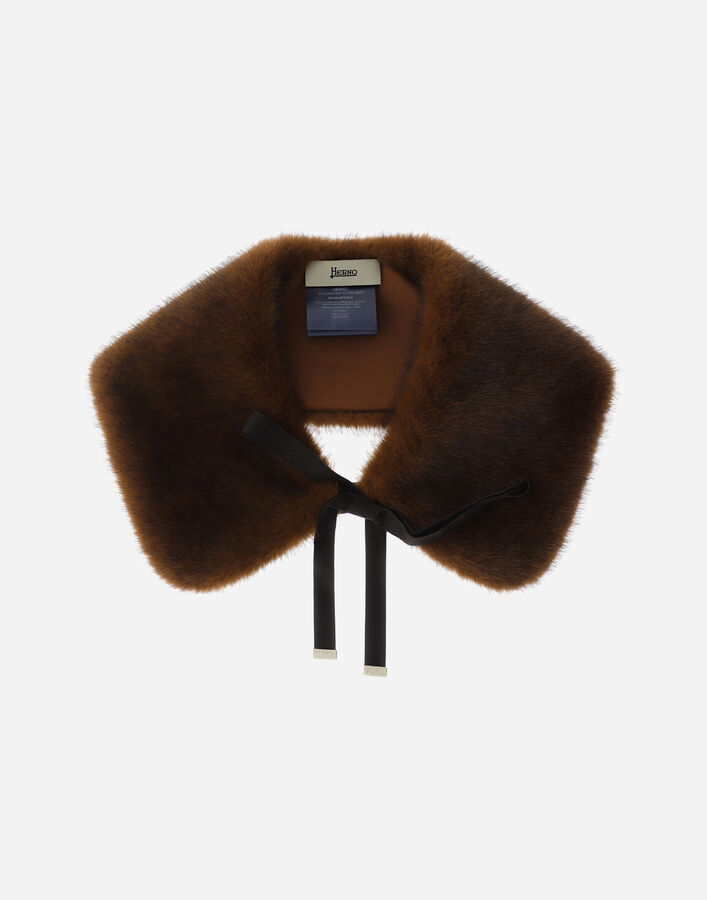 Herno MINK-EFFECT FUR-TOUCH SCARF Dark Brown COL00010D127398800