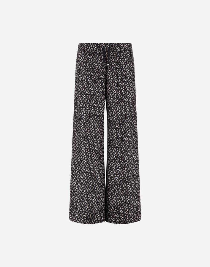 Herno TROUSERS IN ICONIC PRINT SILK Black PT000210D16009P9300