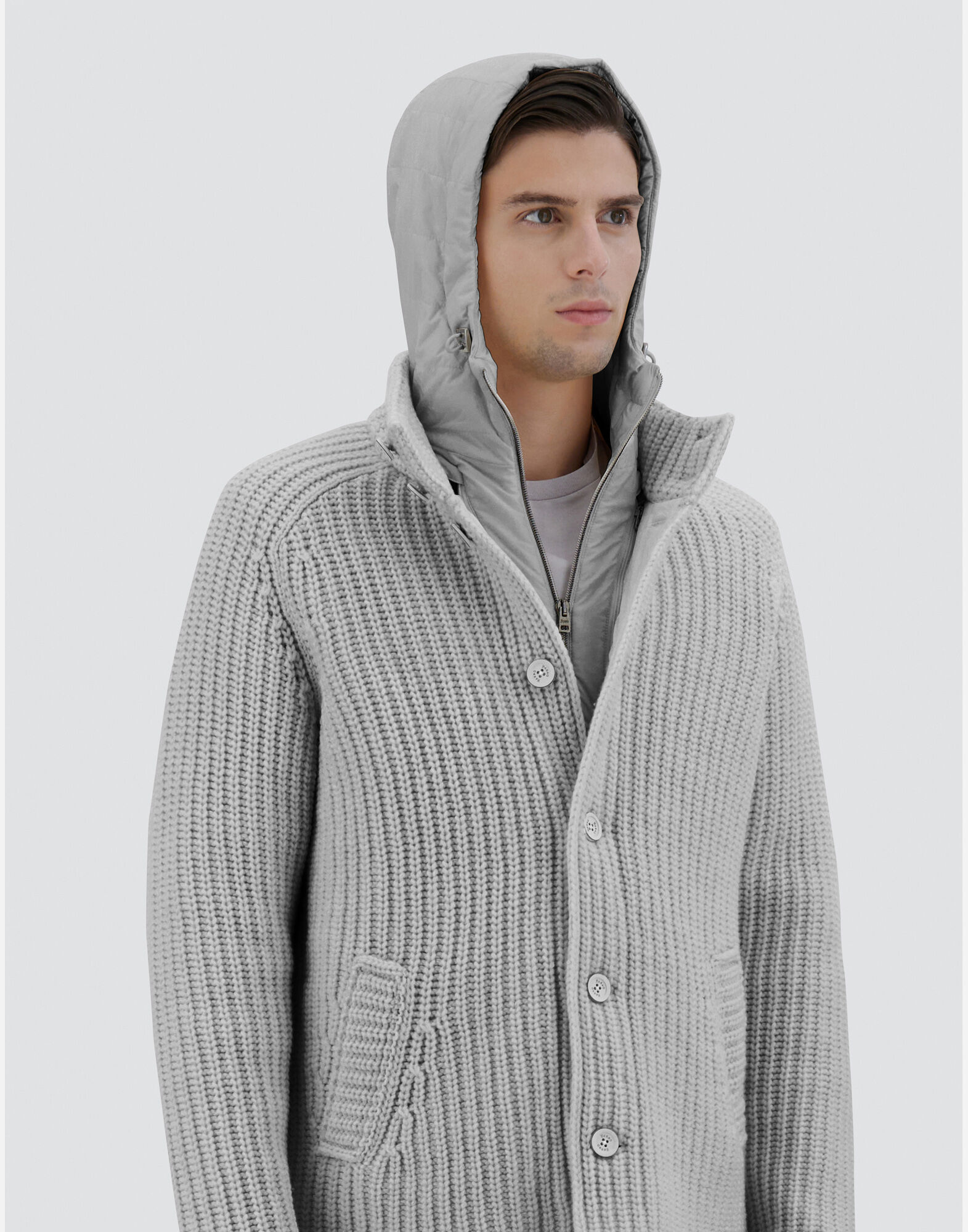 CARDIGAN IN INFINITY WOOL AND ECOAGE in Putty for Men Herno