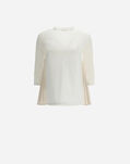 Herno CHIC COTTON JERSEY T-SHIRT WITH  ¾-LENGTH SLEEVES AND TAFFETA White JG0007D520061000