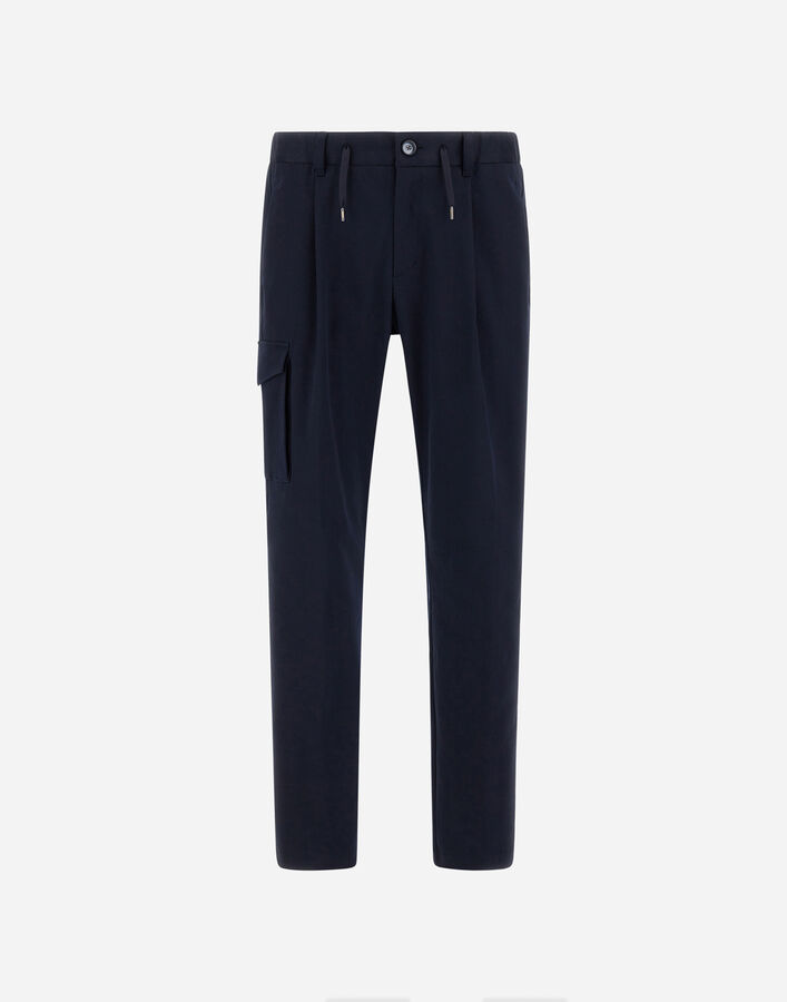 Herno RESORT TROUSERS IN STRETCH COTTON Navy Blue PT00050UR133289200