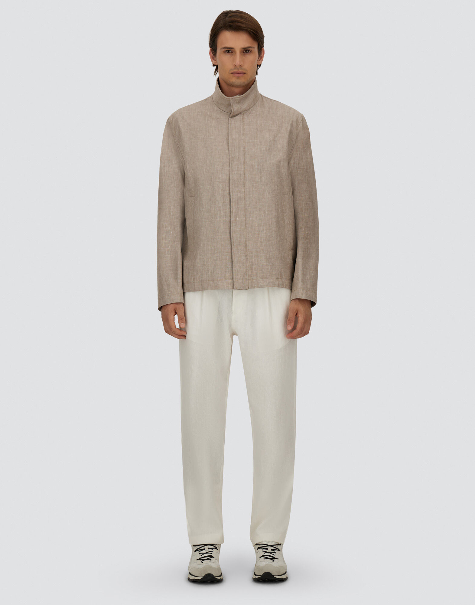 JACKET IN 2 LAYERS LINEN in Chantilly for Men | Herno®