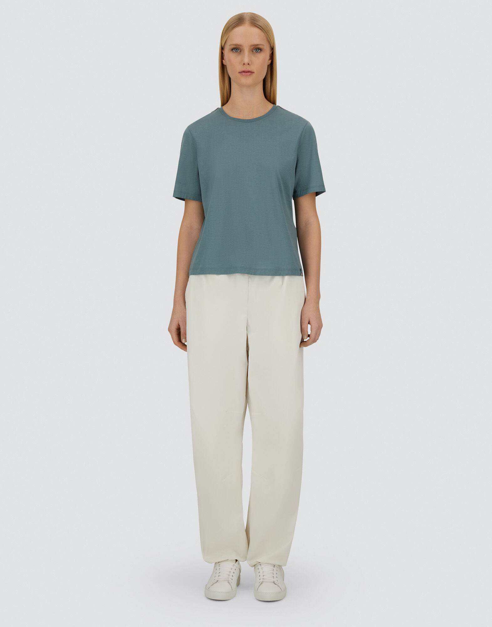 【送料&関税込】Herno Resort T-shirt RESORT T-SHIRT IN MERCERISED COTTON JERSEY in Midnight Teal