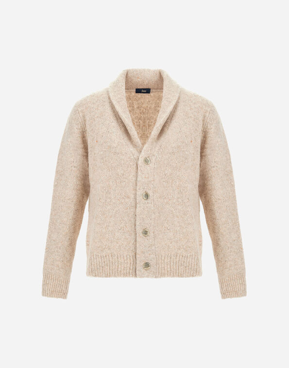 Herno CARDIGAN IN MELANGE WOOL BLEND Chantilly MC000204U702951985