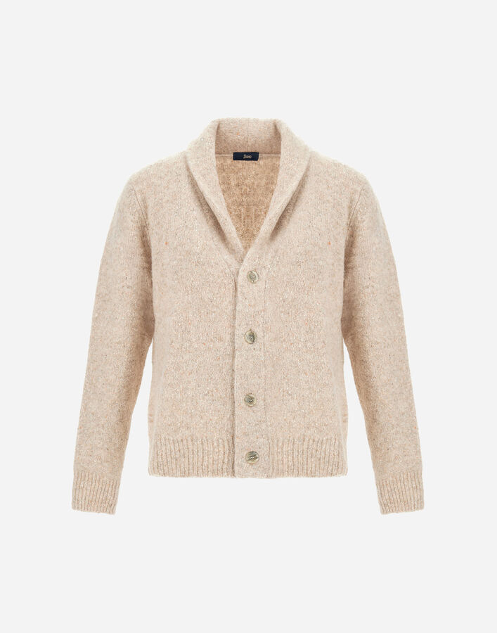 Herno CARDIGAN IN MELANGE WOOL BLEND Chantilly MC000204U702951985