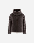 Herno CAPE IN NYLON ULTRALIGHT AND LADY ALTERNATIVE FUR Grey PI002017D12017Z9480