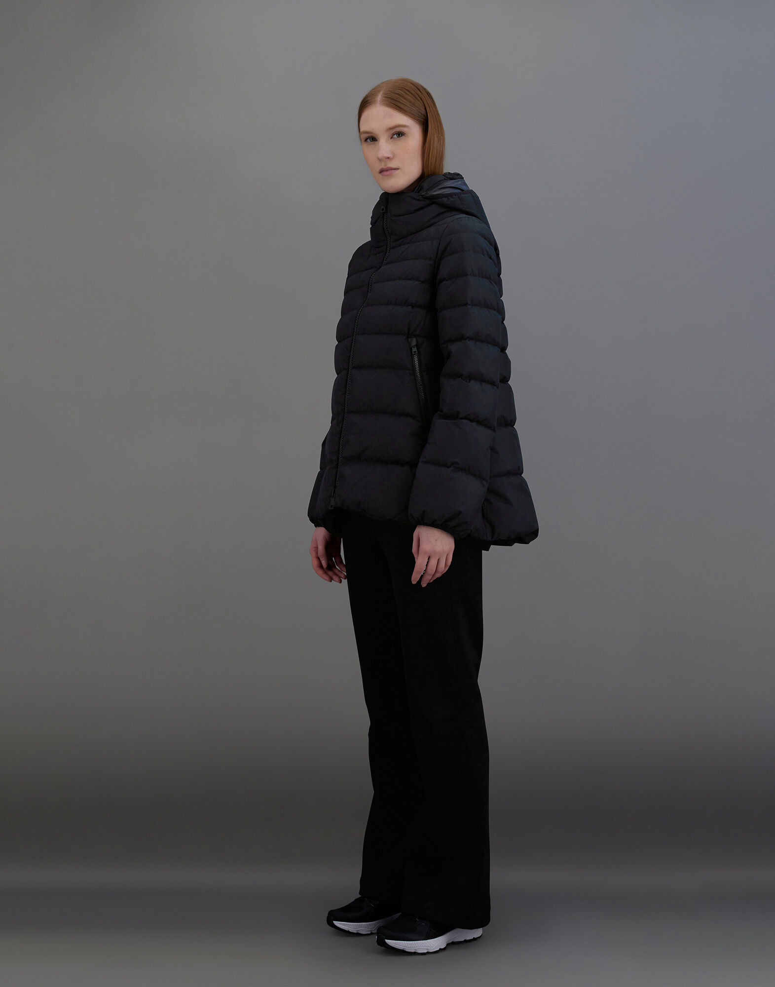 ハンガー＆カバー付きHERNO GORE WINDSTOPPER 黒 38 レディース