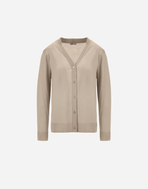 Herno RESORT CARDIGAN IN KNIT-EFFECT MELANGE JERSEY Chantilly JC00030DR521471985