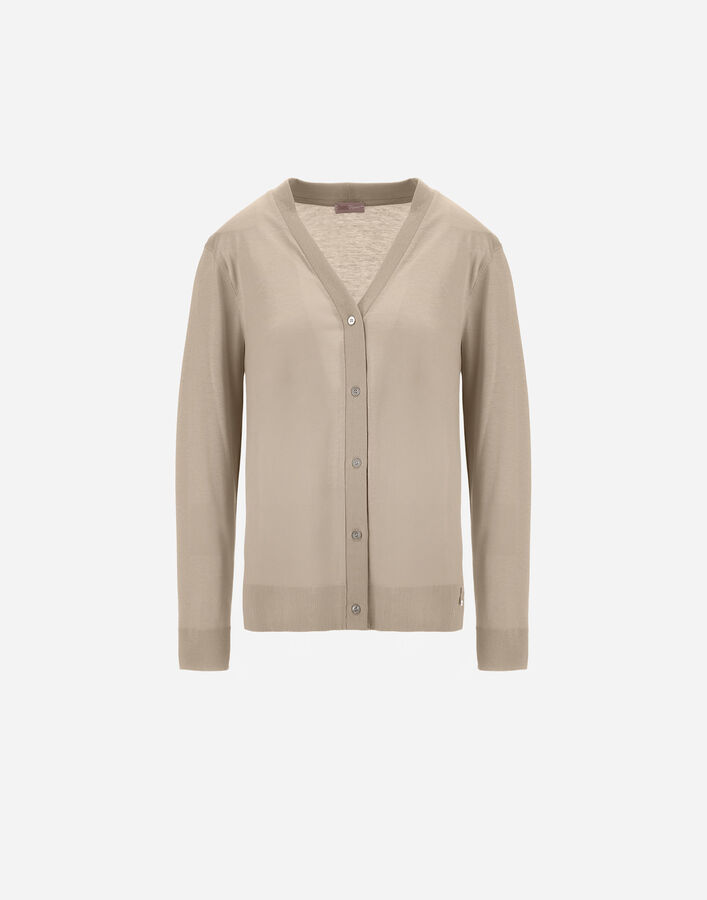 Herno RESORT CARDIGAN IN KNIT-EFFECT MELANGE JERSEY Chantilly JC00030DR521471985