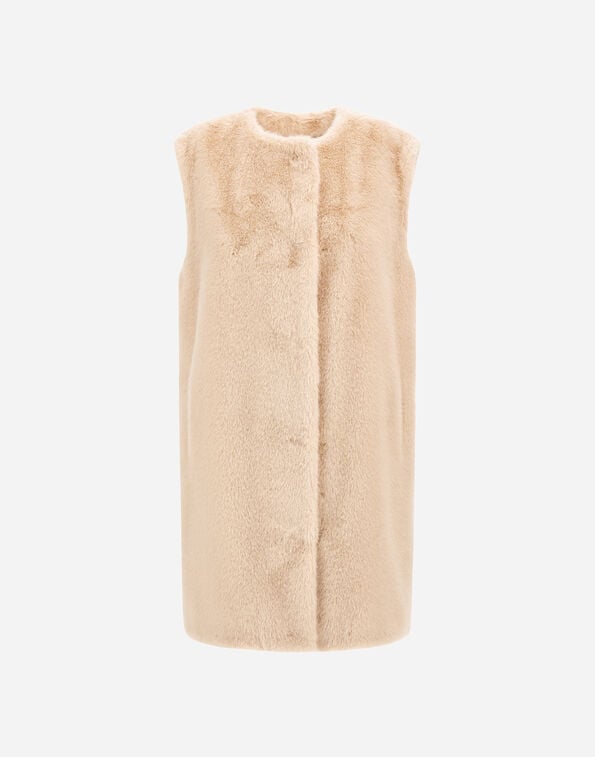 Herno RESORT VEST IN FAUX FUR WITH BEAVER EFFECT Chantilly GI00055DR128961985