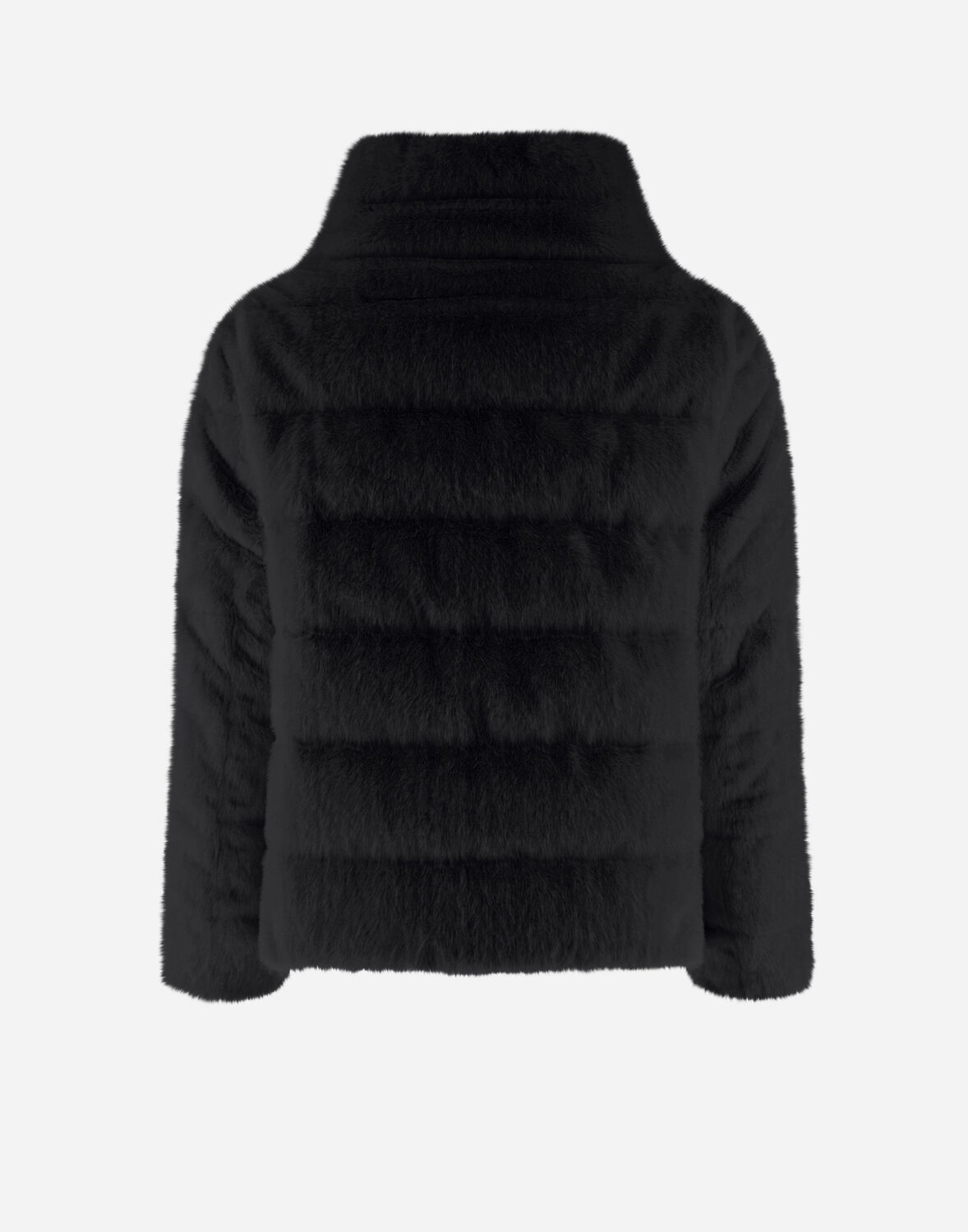 Herno Quilted Faux Fur Down Jacket In Grey