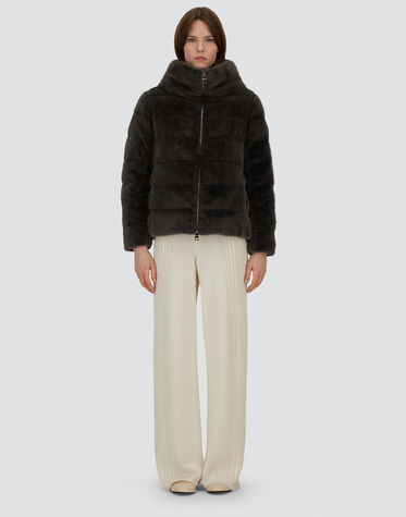 レディース ニュー・レディ・フェイクファー ジャケット グレー  