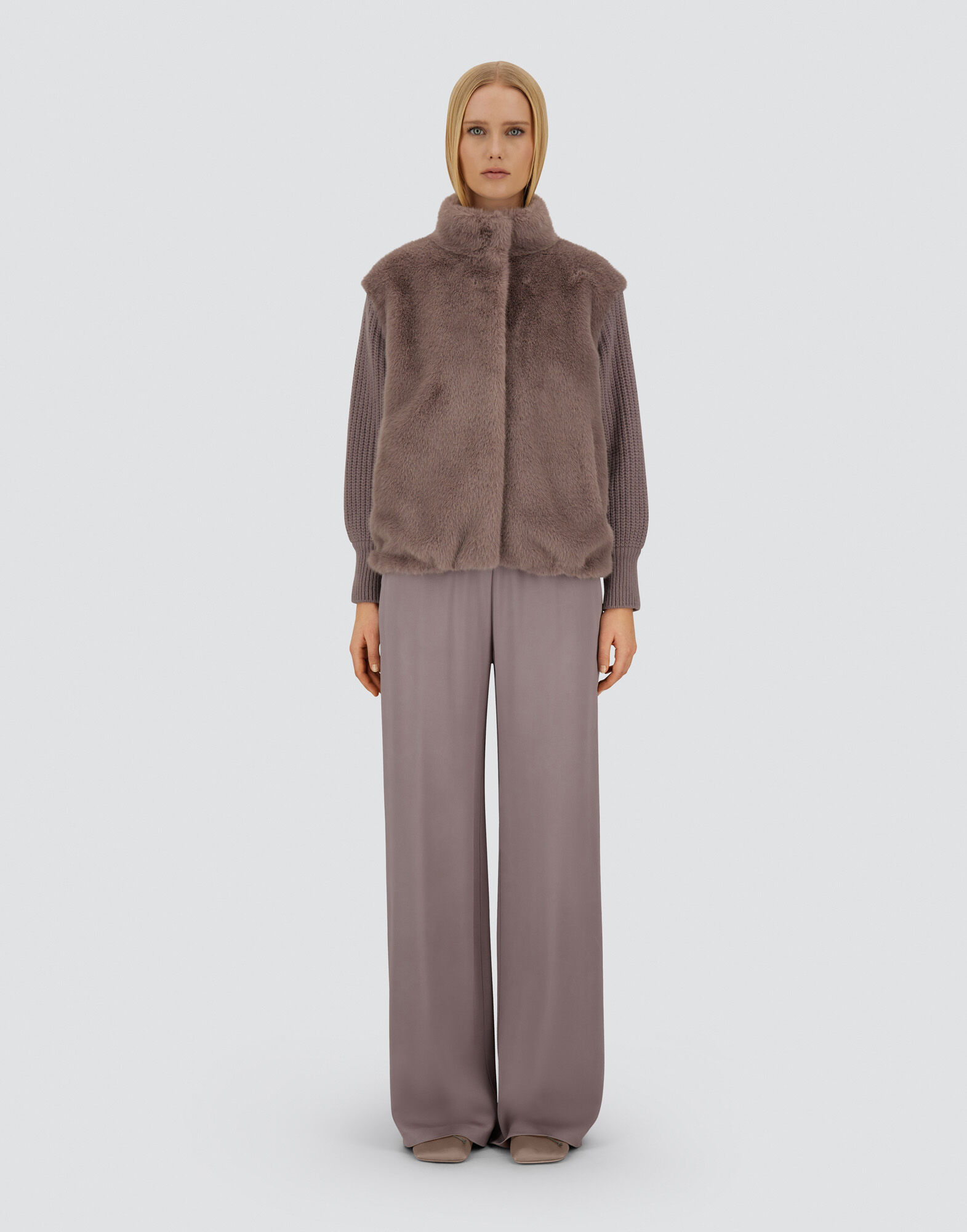 レディース リゾート フォウファー&ウールニット ジャケット ライト