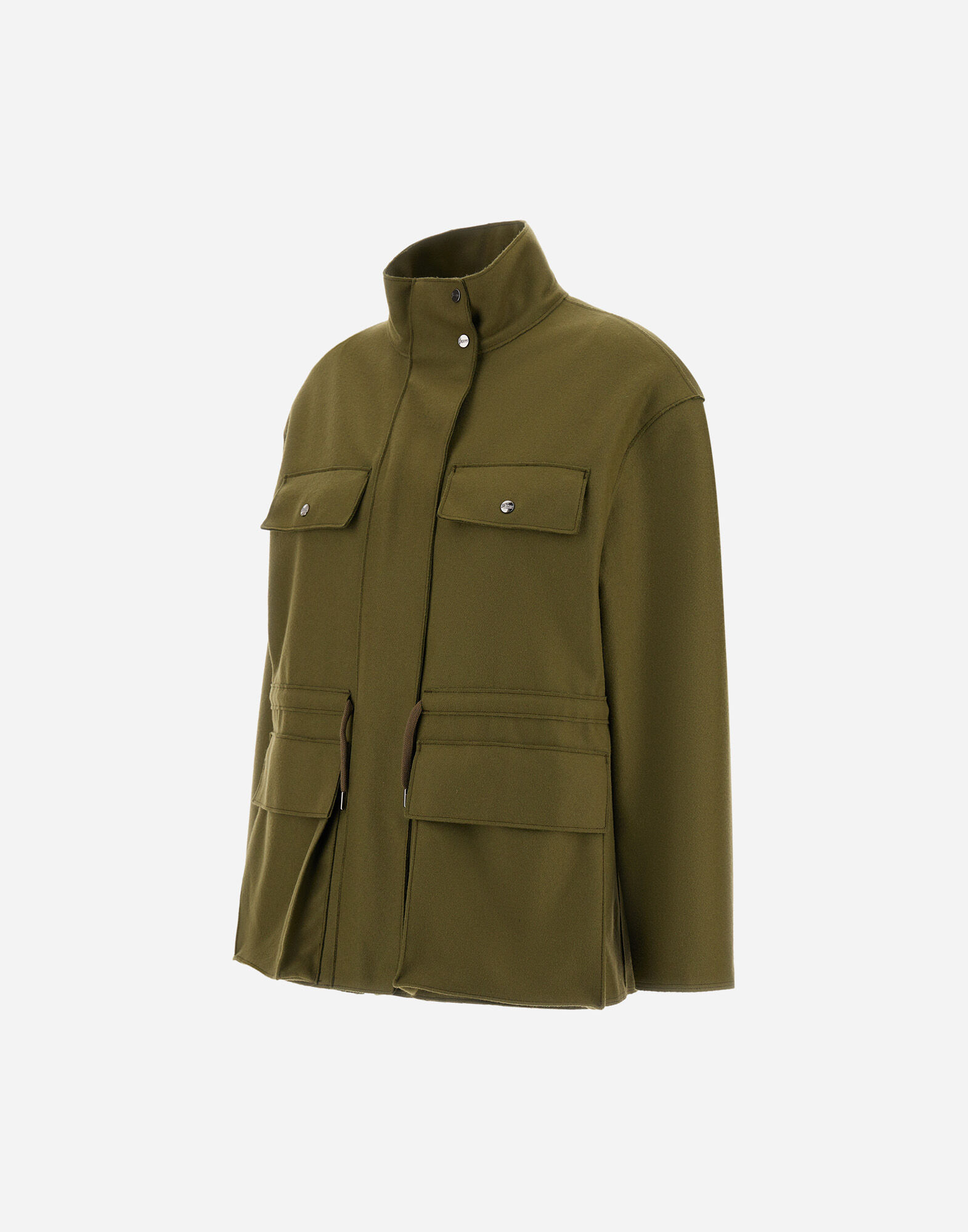 PURE WOOL CLOTH FIELD JACKET in Military for Women | Herno®